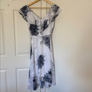 DKNY Floral Ruffle Sleeve Dress